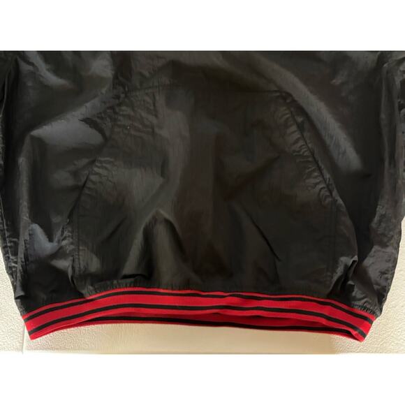 Nike Windbreaker Adult L V Neck Jacket Red Swoosh Vtg 90s Swishy White Tag - Picture 4 of 6